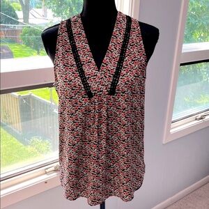 Collective Concepts Black and Pink Floral Tank Top sz S NWT